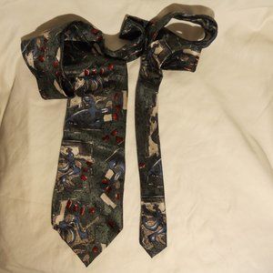 Vtg Picasso Silk Tie Abstract extra long 4Wx64L"